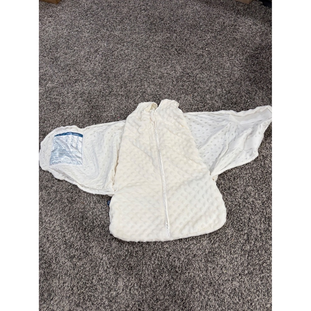 Halo SleepSack Swaddle Cream Minky Dot Newborn 0-3 Months Wearable Blanket
